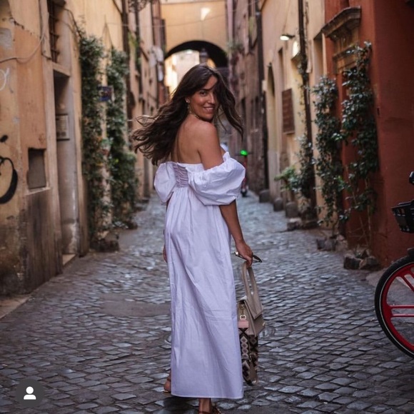 ZARA WOMAN NWT BLOGGERS FAVORITE WHITE DRAPED POPLIN DRESS SIZE LARGE - Picture 8 of 15